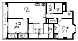 ビューラーあけぼの【403号室】の間取り