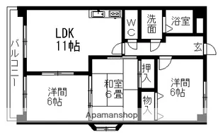 イーストロイヤルサイトウ【205号室】の間取り