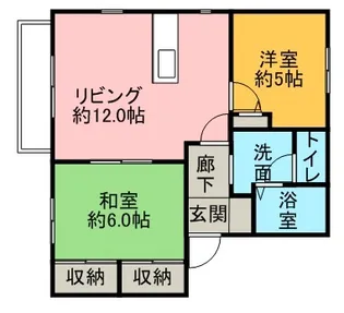 グリーンヒルズC棟【102号室】の間取り