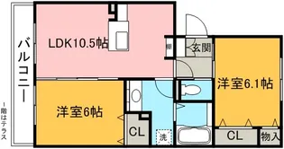 ルピナス宇野【102号室】の間取り