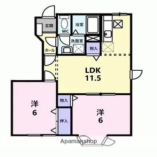 メゾンプランドール【1階】の間取り