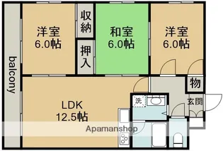ハイツ林島【4階】の間取り