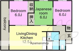 ハイツ林島【1階】の間取り