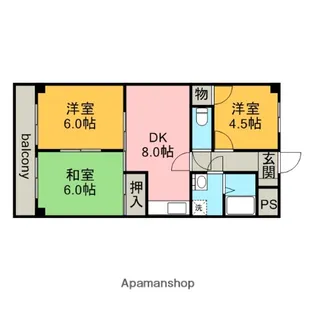 フラワー松本Ⅲ【4階】の間取り