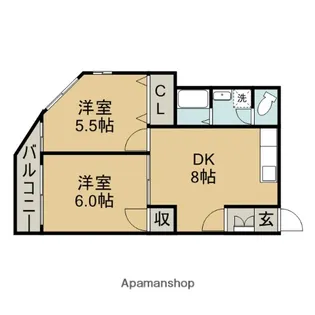ラトゥール割塚【3階】の間取り