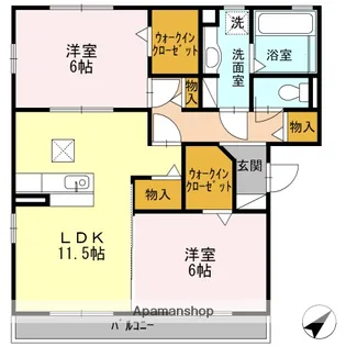 愛知県春日井市東野町7丁目【アパート】の間取り
