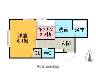 1Rの間取り画像