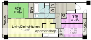 サンハイツたかくらB棟【6階】の間取り