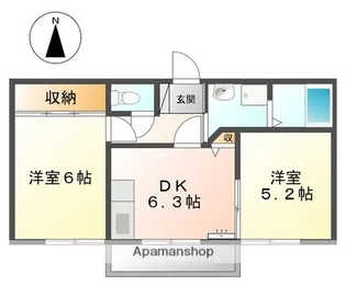 愛知県春日井市石尾台6丁目【アパート】の間取り