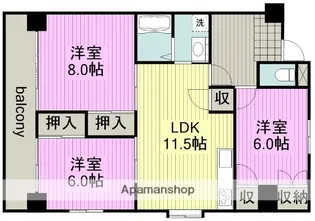 グランドール須崎【3階】の間取り