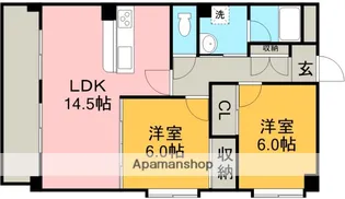 レージュ竜泉【1階】の間取り