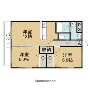 レージュ桔梗平【2階】の間取り
