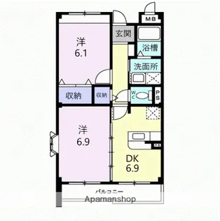 ファインヒル吉根A【1階】の間取り