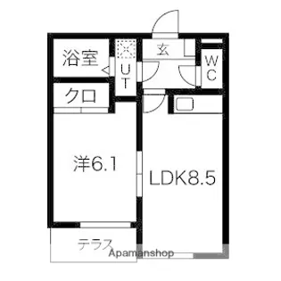 愛知県春日井市大留町1丁目【アパート】の間取り