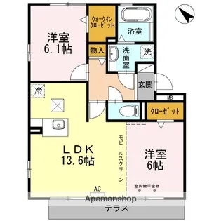オレオール鳥居松【1階】の間取り
