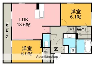 オレオール鳥居松【2階】の間取り