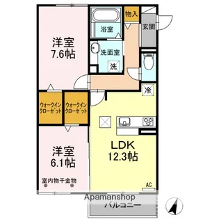 クレールA棟B棟【1階】の間取り