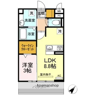 六軒屋シティパレス【3階】の間取り