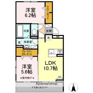 ミ・カーサ関田Ⅲ【1階】の間取り