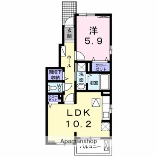 ベル フィオーレ Ⅱ【1階】の間取り