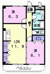 エステート春日井【3階】の間取り