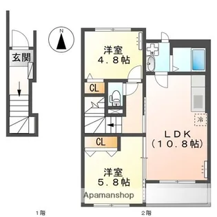 ディアコートユー(DEAR COURT YOU)【2階】の間取り