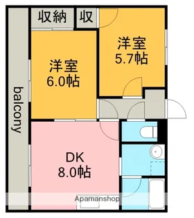 ラフィーネ石尾台【2階】の間取り