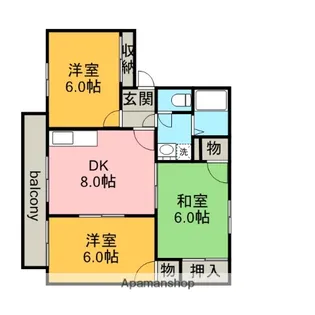 レジデンス東原【2階】の間取り