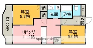 2LDKの間取り画像