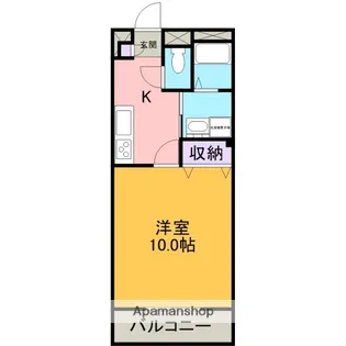 アンプルールフェール すぎやま【104号室】の間取り