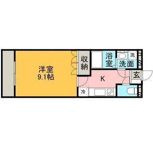 レジデンス H&K【107号室】の間取り