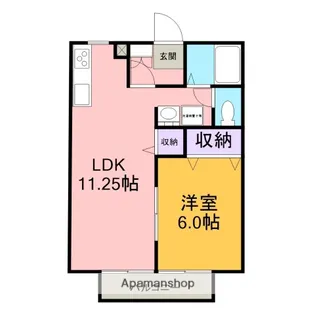 ソレジオ伊賀B棟【103号室】の間取り