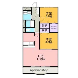 GRAND−FIELD【302号室】の間取り
