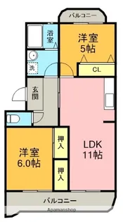 グランドゥール須田【308号室】の間取り