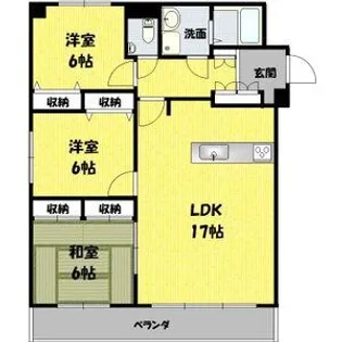 ラフィーネ六名【3階】の間取り