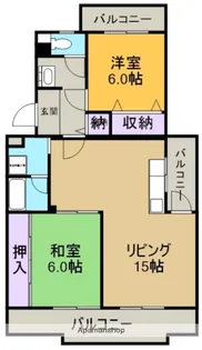 ロイヤルハウス上地【A-1号室】の間取り