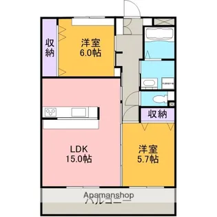 リバーサイドヴィレッジ【105号室】の間取り