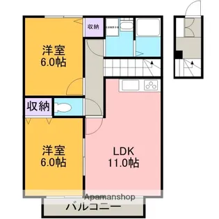 ソレジオ伊賀A棟【2階】の間取り