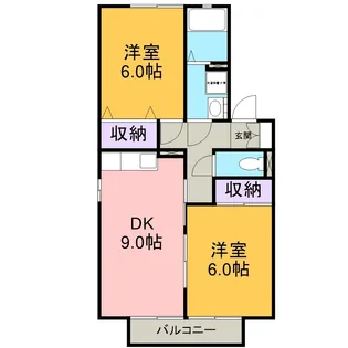セジュール睦 C【205号室】の間取り