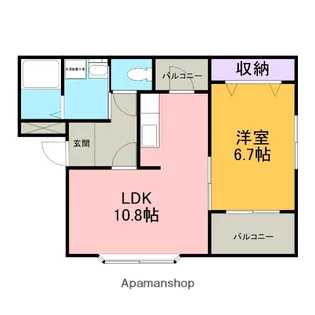 カーサ西真伝【2階】の間取り