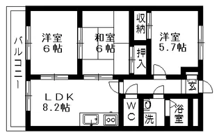 サンタプレイス岡崎【2階】の間取り