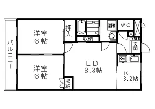 レジデンスミレニアム【203号室】の間取り