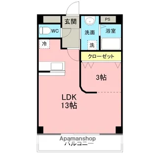 スカイコートマーヴィアイ【202号室】の間取り