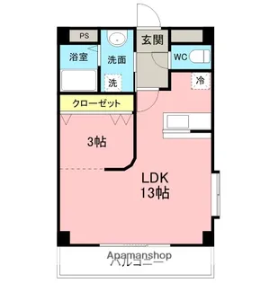 1LDKの間取り画像