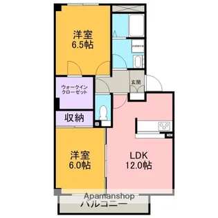 コーポ六名Ⅱ【201号室】の間取り