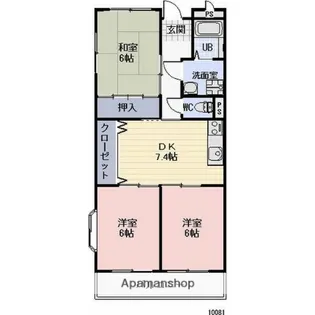 WING1号館【303号室】の間取り