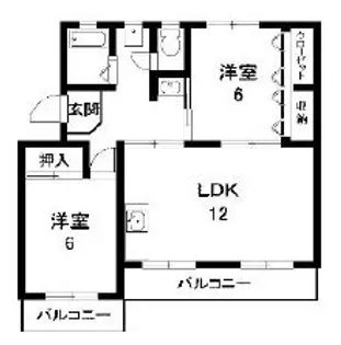 シャトー江口【201号室】の間取り