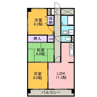愛知県岡崎市土井町字藤ノ木乙【マンション】の間取り