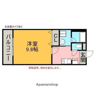 LOTUS AOI Ⅱ【102号室】の間取り