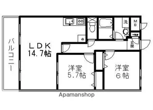 SOCIA【402号室】の間取り